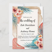 palmier boho beach invitations de mariage (Devant)