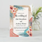 palmier boho beach invitations de mariage (Debout devant)