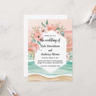 palmier boho beach invitations de mariage
