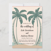 palmier boho beach invitations de mariage (Devant)