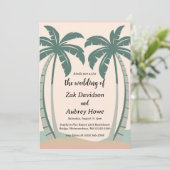 palmier boho beach invitations de mariage (Debout devant)