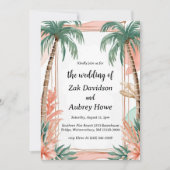 palmier boho beach invitations de mariage (Devant)