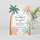 palmier boho beach invitations de mariage (Debout devant)