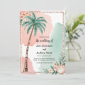 palmier boho beach invitations de mariage (Debout devant)