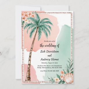 palmier boho beach invitations de mariage