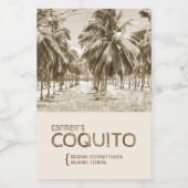 Palmier Cocotier Tropical pour Étiquette de Vin Co (Étiquettes simples)