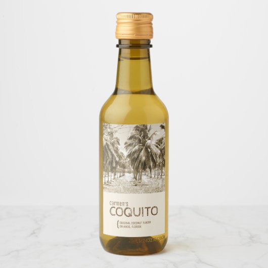 Palmier Cocotier Tropical pour Étiquette de Vin Co (Devant)