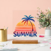 Palmier de coucher de soleil rétro (Mariage)