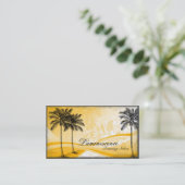 Palmier de jaune de carte de visite de salon de (Debout devant)