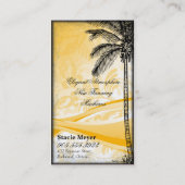 Palmier de jaune de carte de visite de salon de (Dos)