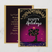 Palmier de Noël (Édition Magenta) - Carte de Noël (Devant / Derrière)