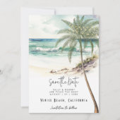 Palmier de plage tropical enregistrer la carte de  (Devant)