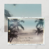 Palmier Élégant Invitation de Plage Tropicale (Devant / Derrière)