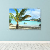 Palmier et toile de station balnéaire (Insitu (Plancher de Bois))