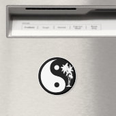 Palmier noir et blanc Yin Yang Magnet (In Situ (Lave-vaisselle))