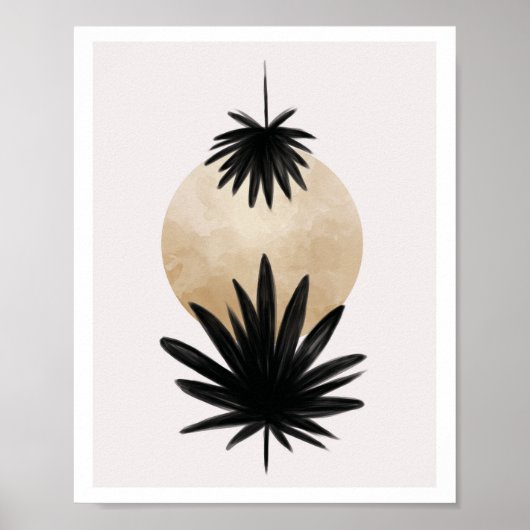 Palmier noir et or, oeuvre d'art Plante, Déco mura (Devant)