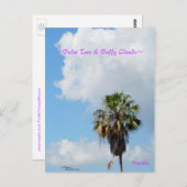Palmier Puffy nuages Florida Carte postale (Devant / Derrière)