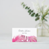 palmier rose et violet feuille carte de visite (Debout devant)