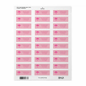 Palmier rose Étiquettes de adresse (Feuille entière)