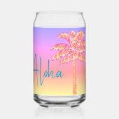Palmier rose Tropical Coucher de soleil Aloha (Verso)
