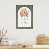 Palmier séché, pampas herbe sauge verte affiche ma (Cuisine)
