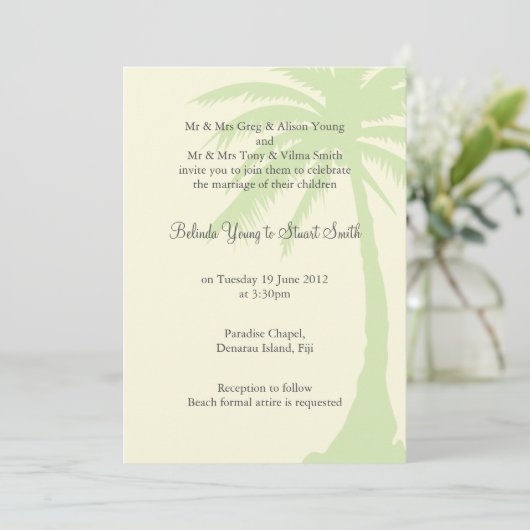 Palmier simple Faire-part de mariage 2 (Debout devant)