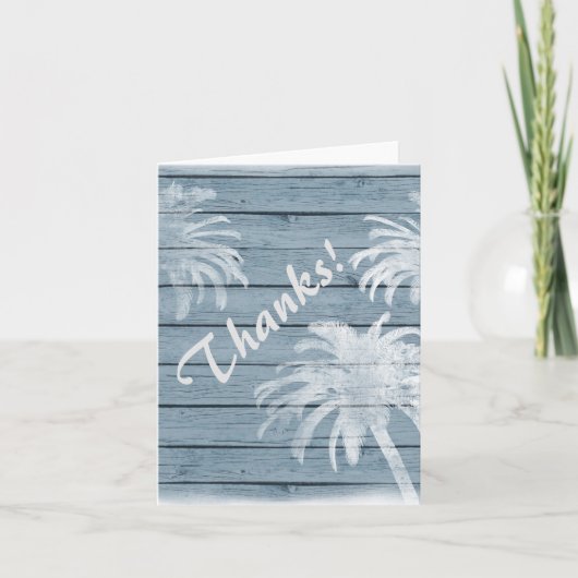 Palmier sur Bois Rustique Merci ! Plage Merci (Devant)