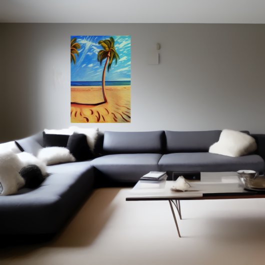 Palmier sur la plage | AI Art Poster