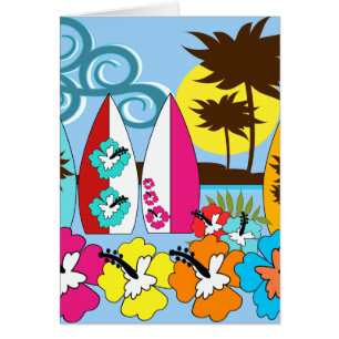 Palmier surfant de planches de surf de plage