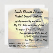 Palmier tropical de faire-part de mariage (Devant / Derrière)