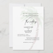 Palmier Tropical Deux Parents Faire-part de mariag (Devant)