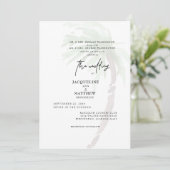 Palmier Tropical Deux Parents Faire-part de mariag (Debout devant)