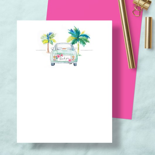 Palmier Tropical et Merci d'aquarelle de voiture