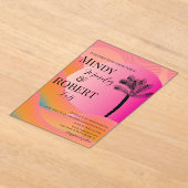 Palmier tropical Faire-part de mariage colorée (Poser)