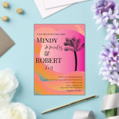 Palmier tropical Faire-part de mariage colorée (Insitu (Mariage))