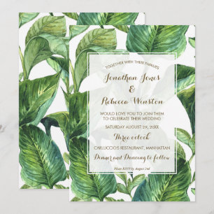 palmier tropical feuille faire-part de mariage