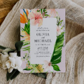 palmier tropical feuille faire-part de mariage