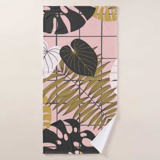 Palmier tropical feuille motif (Serviette de bain)