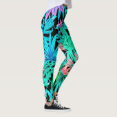 Palmier tropical fluo feuille leggings (Droite)