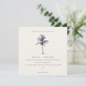Palmier tropical Marine Kraft Wedding Invitation (Debout devant)
