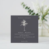 Palmier tropical Marine Kraft Wedding Invitation (Debout devant)