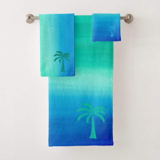 Palmier tropical Ocean Blue Green Ombre Beach (En situation)