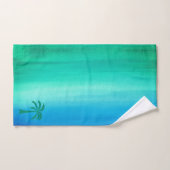 Palmier tropical Ocean Blue Green Ombre Beach (Serviette à main)
