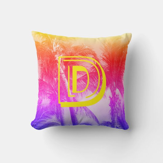 palmier tropical rétro 80's coussin d'été vibe (Recto)