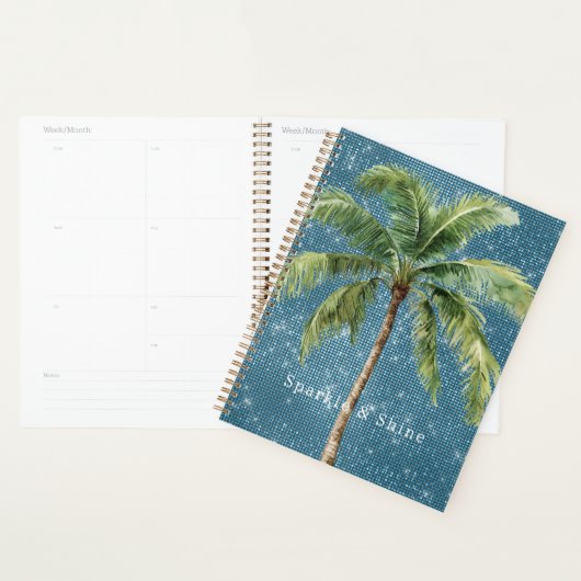 Palmier Tropical Vert Bleu Étincelle (Devant avec enveloppe)