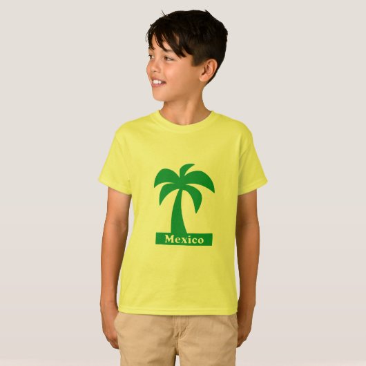 Palmier (Vacances au Mexique) - T-Shirt basique po (Devant entier)