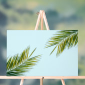 Palmier Vert Tropical sur Fond Bleu Clair (Neutre)