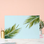 Palmier Vert Tropical sur Fond Bleu Clair (Mariage)