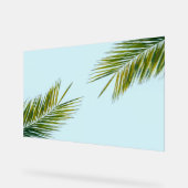 Palmier Vert Tropical sur Fond Bleu Clair (Angle)