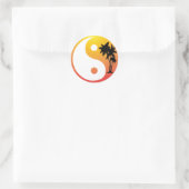 Palmiers au coucher du soleil Sticker Yin Yang (Sac)